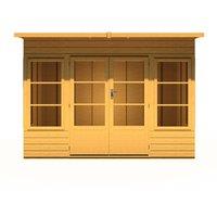 Shires Orchid 10x6 ft Double Door - Opening Windows Dip Treated Summerhouse in Brown