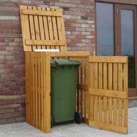 Shires Wheelie Dip Treated Single Bin Store - L79 x W83 x H120 cm in Brown