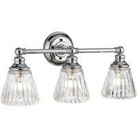 Netlighting Keynes 3 Light Wall Light Polished Chrome IP44 in Grey