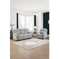 More4Homes Orka 1+3 Seater Fabric Manual Recliner Sofa Set in Grey