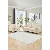 More4Homes Malmo Modern Scandi Style Fabric Living Room 1+3 Seater Sofa Set in Beige