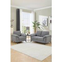 More4Homes Malmo Modern Scandi Style Fabric Living Room 1+2 Seater Sofa Set in Grey