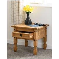 Seconique Corona 1 Drawer Lamp Table in Natural