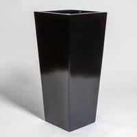 Primrose Black Gloss Polystone Tall Flared Square Planter 90cm