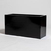 Primrose Black Gloss Polystone Rectangular Trough Patio Planter 100cm