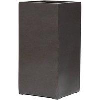 Primrose Metallic Grey Polystone Tall Square Cubic Planter 80cm