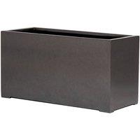 Primrose Metallic Grey Polystone Rectangular Trough Garden Planter 100cm