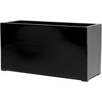 Primrose Black Gloss Polystone Rectangular Trough Patio Planter 80cm