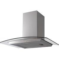 SIA 70cm Glass Stainless Steel Chimney Cooker Hood Extractor Fan in Silver