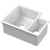 Balterley Fireclay 1.5 Bowl Left Hand Undermount Kitchen Sink White 457mm