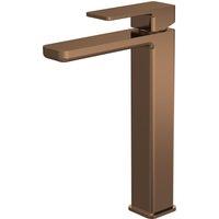 Balterley Square High Rise Mono Basin Mixer Tap - Brushed Bronze in Brown