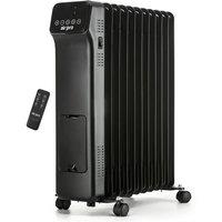 Air Pro Oil-Filled Electric Radiator 2500W with Thermostat, 9 Hour Timer in Black