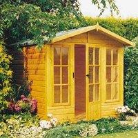 Shires Badminton 7 x 10 Feet Single Door with Two Opening Windows Summerhouse in Light Brown