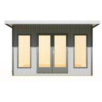 Shires Cali 12x8 Feet Pent 1 Garden Office - OSB/MDF - L334xW402xH246.1 cm in Light Brown