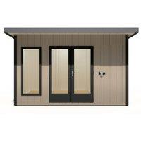 Shires Cali 12x8 ft Pent & Storage Garden Office - L334xW402xH246.1 cm in Light Brown