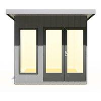 Shires Cali 8x8 Feet Pent 1 Garden Office - OSB/MDF - L334xW275.4xH246.1 cm in Light Brown
