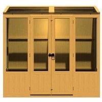 Shires Holme 7 x 2 Double Door Greenhouse - Timber - L59 x W210 x H200.7 cm in Light Brown
