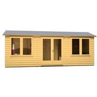 Shires Melrose 20x8 ft Double Door Garden Office - L260.4xW624.6xH250.5 cm in Light Brown