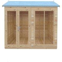 Shires Mayfield 8 x 8 Summerhouse - Wood - L239 x W238 x H229 cm in Light Brown