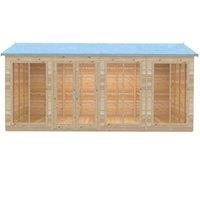 Shires Mayfield 16 x 8 Summerhouse - Wood - L239 x W476 x H229 cm in Light Brown