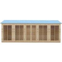 Shires Mayfield 20 x 8 Summerhouse - Wood - L239 x W595 x H229 cm in Light Brown