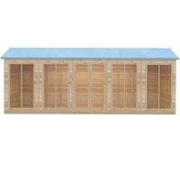 Shires Mayfield 20 x 6 Summerhouse - Wood - L179 x W595 x H240.9 cm in Light Brown
