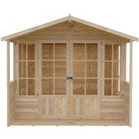 Shires Delmora 8x10 Shiplap Summerhouse with Veranda - L2992xW2456xH2174 mm in Light Brown
