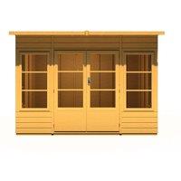 Shires Orchid 10 x 8 Feet Summerhouse - L239 x W299 x H217 cm in Light Brown