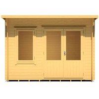 Shires Edgefield 11 x 8 Feet Log Cabin in 19 mm Logs - L329 x W239 x H239 cm in Light Brown
