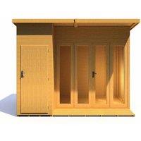 Shires Aster 10 x 8 Feet Summerhouse - L262.5 x W317.4 x H217 cm in Light Brown