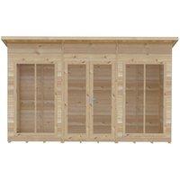 Shires Lela 12x4 Summerhouse - L125.8 x W357 x H229.9 cm in Light Brown