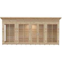Shires Lela 16x4 Summerhouse - L125.8 x W476 x H229.9 cm in Light Brown