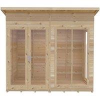 Shires Lela 8x6 Summerhouse - L185.8 x W238 x H228.4 cm in Light Brown
