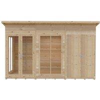 Shires Lela 12x6 Summerhouse including Storage - L185.8 x W357 x H228.4 cm in Light Brown