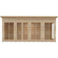 Shires Lela 16x6 Summerhouse - L185.8 x W476 x H228.4 cm in Light Brown