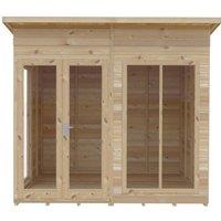 Shires Lela 8x8 Summerhouse - L244.8 x W238 x H227.5 cm in Light Brown