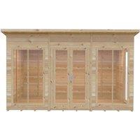 Shires Lela 12x8 Summerhouse - L244.8 x W357 x H227.5 cm in Light Brown