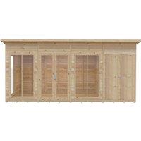 Shires Lela 16x8 Summerhouse including Storage - L244.8 x W476 x H227.5 cm in Light Brown