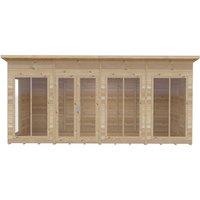 Shires Lela 16x8 Summerhouse - L244.8 x W476 x H227.5 cm in Light Brown