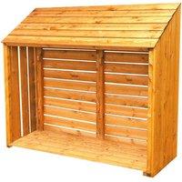 Shires Small Log Store Garden Wood Stack Approx 5 x 2 Feet in Light Tan