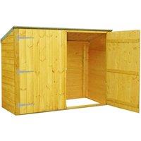 Shires Bike Store Pent Shiplap Garden Bicycle Shed no floor in Brown
