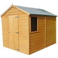 Shires Durham Single Door Tongue & Groove Garden Shed Workshop 8x6 ft in Brown