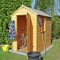 Shires Shetland Single Door Tongue & Groove Garden Shed Workshop 6x4 ft in Brown