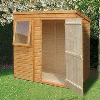 Shires Shiplap Pent Tongue & Groove Garden Shed Workshop Approx 6 x 4 Feet in Brown