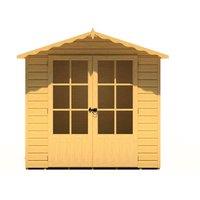 Shires Buckingham Shiplap Summerhouse Garden Sun Room Approx 7 x 7 Feet in Brown