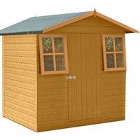 Shires Casita Single Door Tongue & Groove Garden Shed Workshop 7x7 ft in Brown