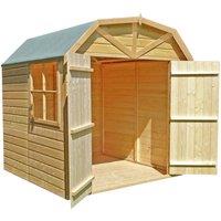 Shires Barn Double Doors Tongue & Groove Garden Shed Workshop Approx 7x7 ft in Light Tan