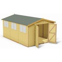 Shires Workspace DD Tongue & Groove Garden Shed Workshop Approx 10x15 Feet in Brown