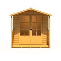 Shires Alnwick Shiplap Summerhouse Garden Sun Room Approx 7 x 7 Feet in Brown