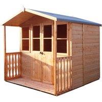 Shires Houghton Shiplap Summerhouse Garden Sun Room Approx 7 x 7 Feet in Light Brown